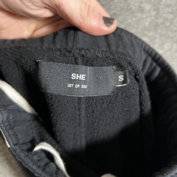 Darc Sport SHE Tracksuit Womens S Black Wolves Crop Sweatshirt Joggers 2 Piece - Picture 11 of 13